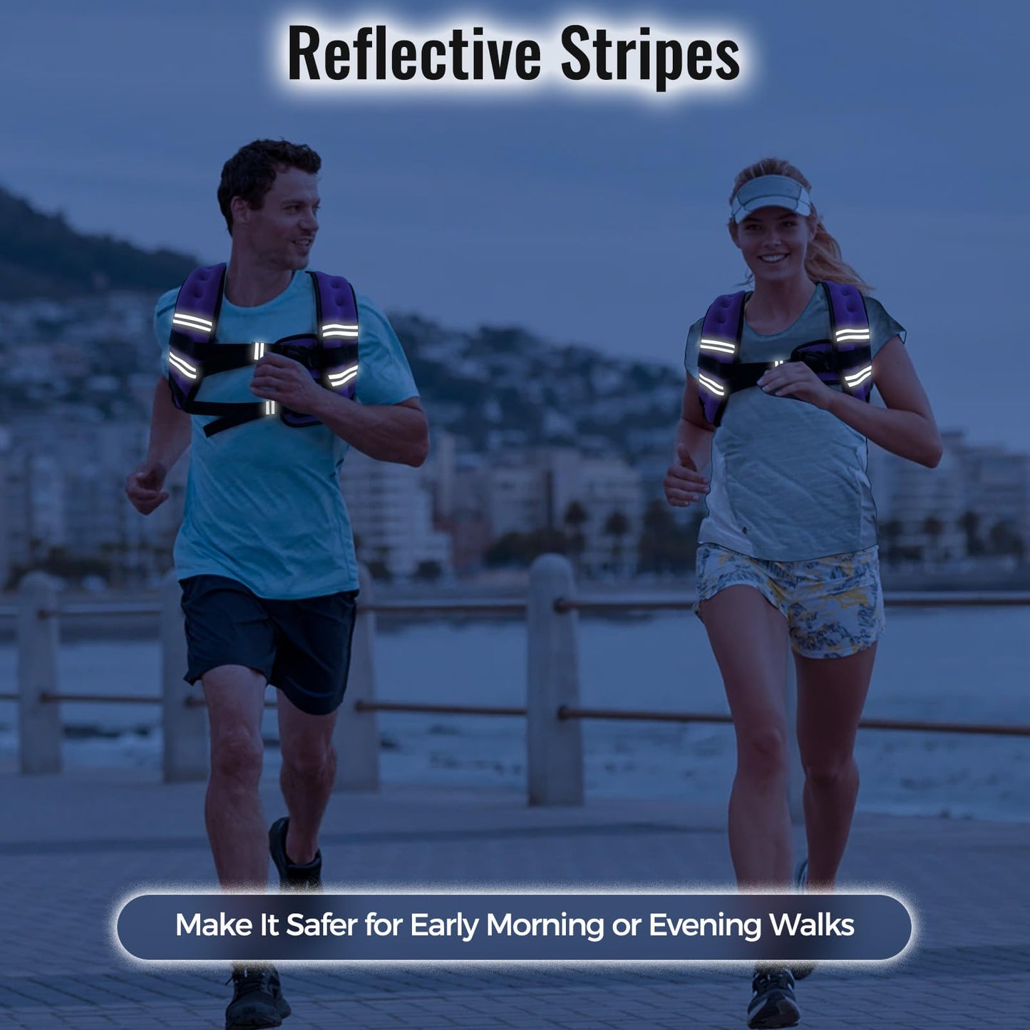 Weighted Vest for Women & Men with Reflective Stripe and Adjustable Buckle, Comfortable & Durable Rucking Vest for Walking, Running & Strength Training