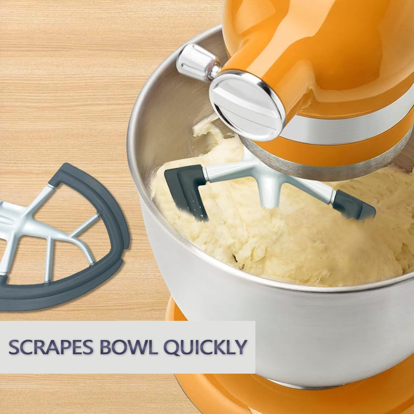 Flex Edge Beater for KitchenAid 4.5/5 QT Tilt Head Stand Mixer Kitchen Aid Mixer Accessory,With Silicone Edges For Kitchen Aid Accessories and Attachments