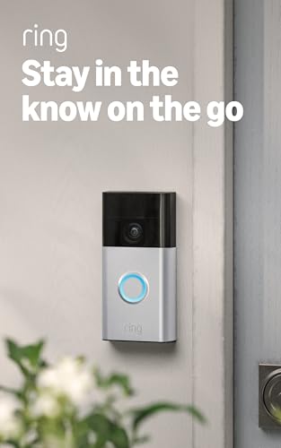 Ring Battery Doorbell (newest model), Home or business security with Head-to-Toe video, Live View with Two-Way Talk, and Motion Detection & Alerts, Satin Nickel