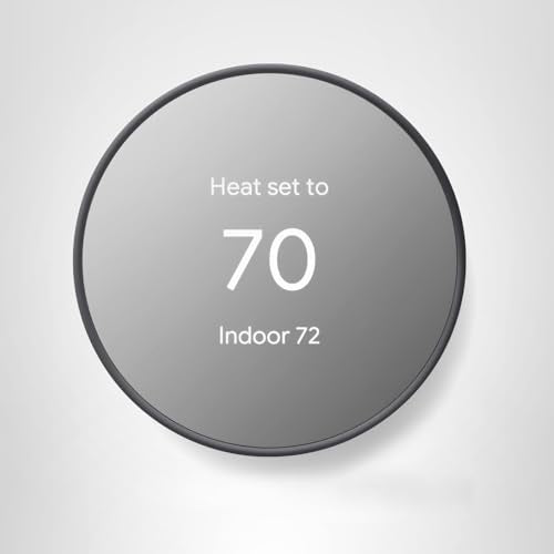 Google Nest Thermostat - Smart Thermostat for Home - Programmable Wifi Thermostat - Charcoal
