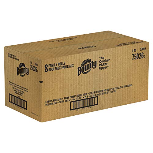 Bounty Quick-Size Paper Towels, White, 12 Family Triple = 40 Regular Rolls