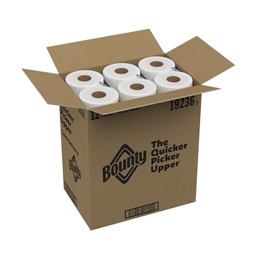 Bounty Quick-Size Paper Towels, White, 12 Family Triple = 40 Regular Rolls