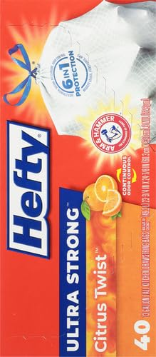 Hefty Ultra Strong Tall Kitchen Trash Bags, Citrus Twist Scent, 13 Gallon, 80 Count