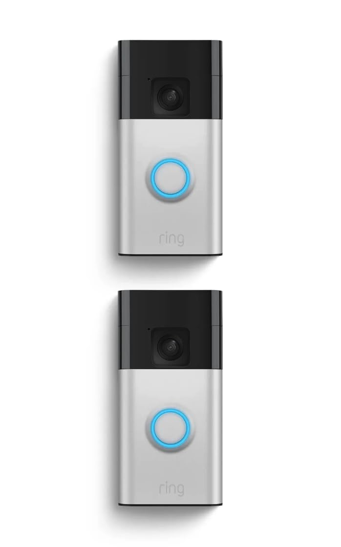 Ring Battery Doorbell (newest model), Home or business security with Head-to-Toe video, Live View with Two-Way Talk, and Motion Detection & Alerts, Satin Nickel