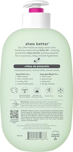 eos Shea Better Body Lotion Vanilla Cashmere, 24-Hour Moisture Skin Care, Lightweight & Non-Greasy, Natural Shea, Vegan, Vanilla Body Lotion, 16 fl oz