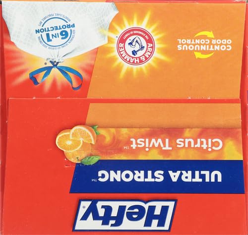 Hefty Ultra Strong Tall Kitchen Trash Bags, Citrus Twist Scent, 13 Gallon, 80 Count