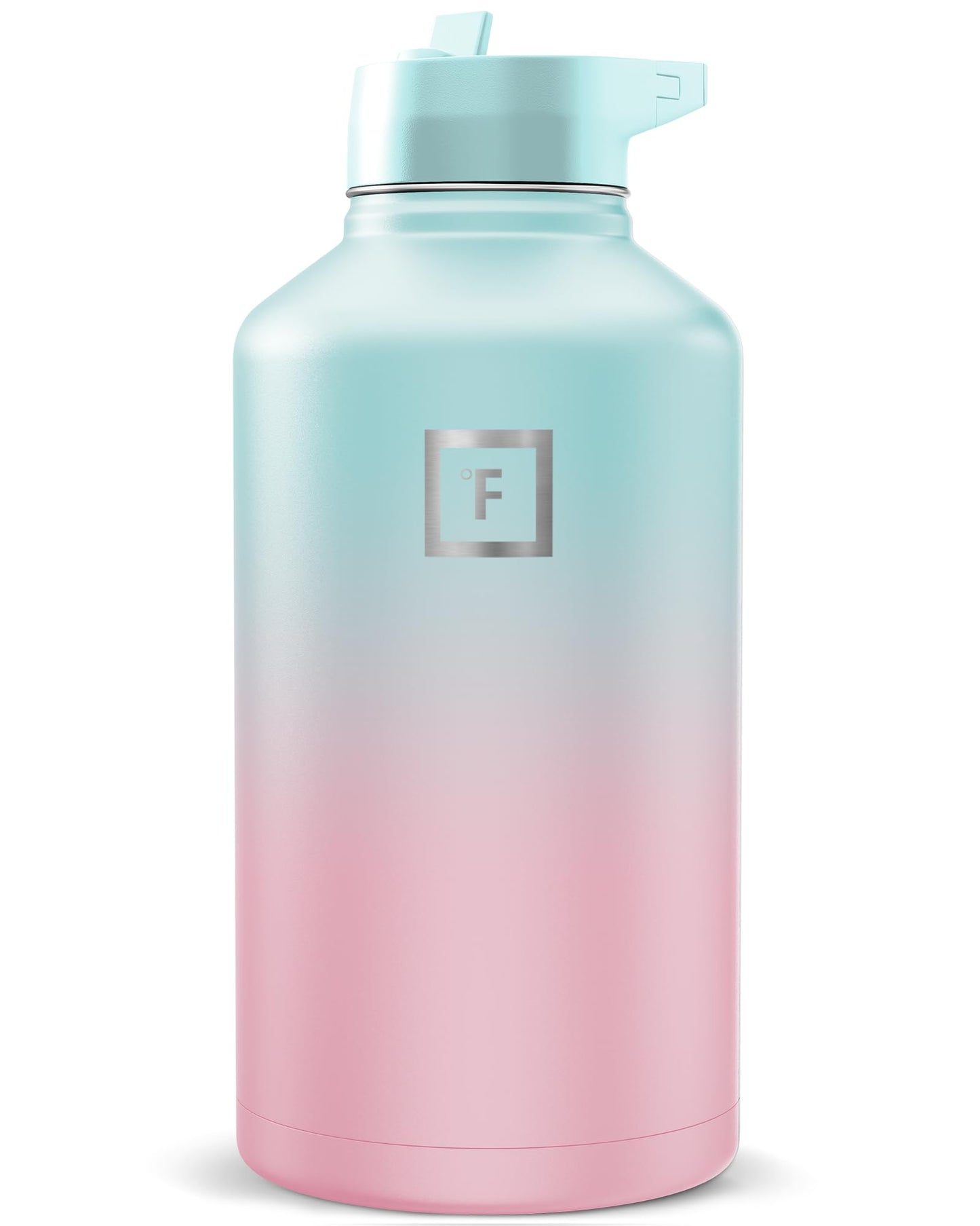 IRON °FLASK Camping & Hiking Hydration Flask with Straw, Wide Mouth Insulated Stainless Steel Sports Water Bottle - 40 oz Midnight Black