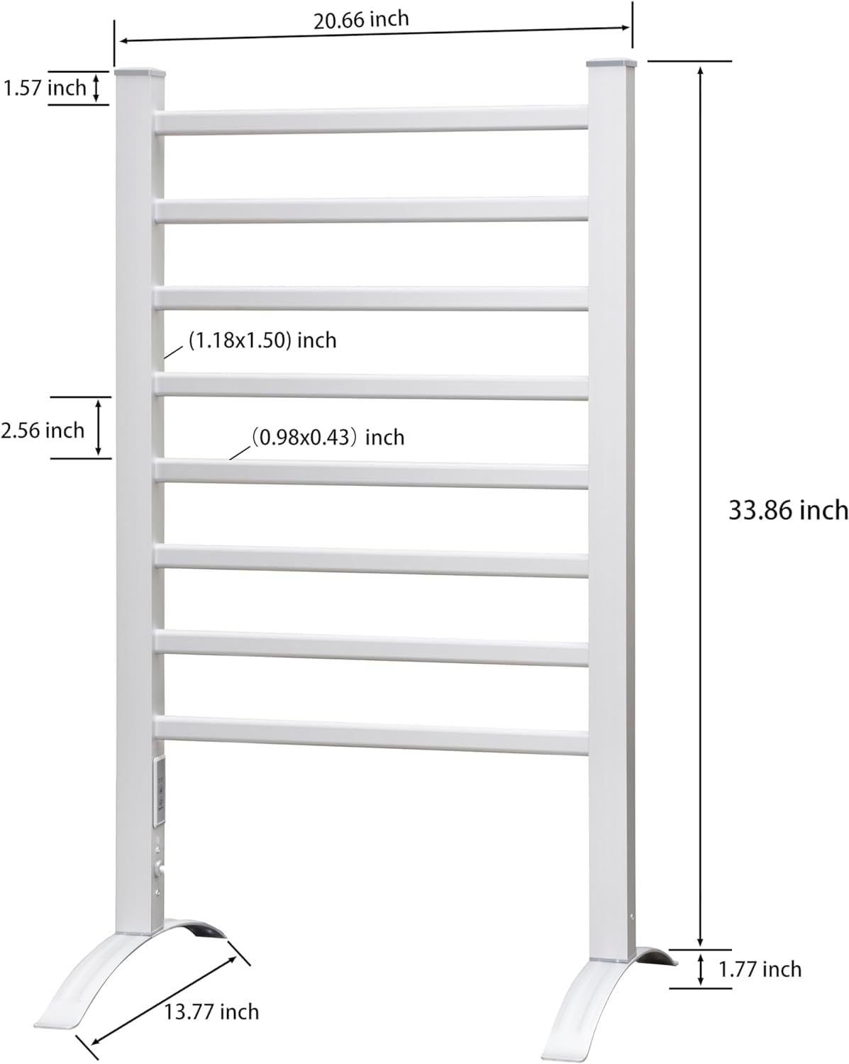 KEG Smart WiFi Towel Warmer Wall Mounted with Built-in Timer and Temperature Adjust Control, 4 Bars Electric Stainless Steel Heated Towel Racks for Bathroom Matte Black