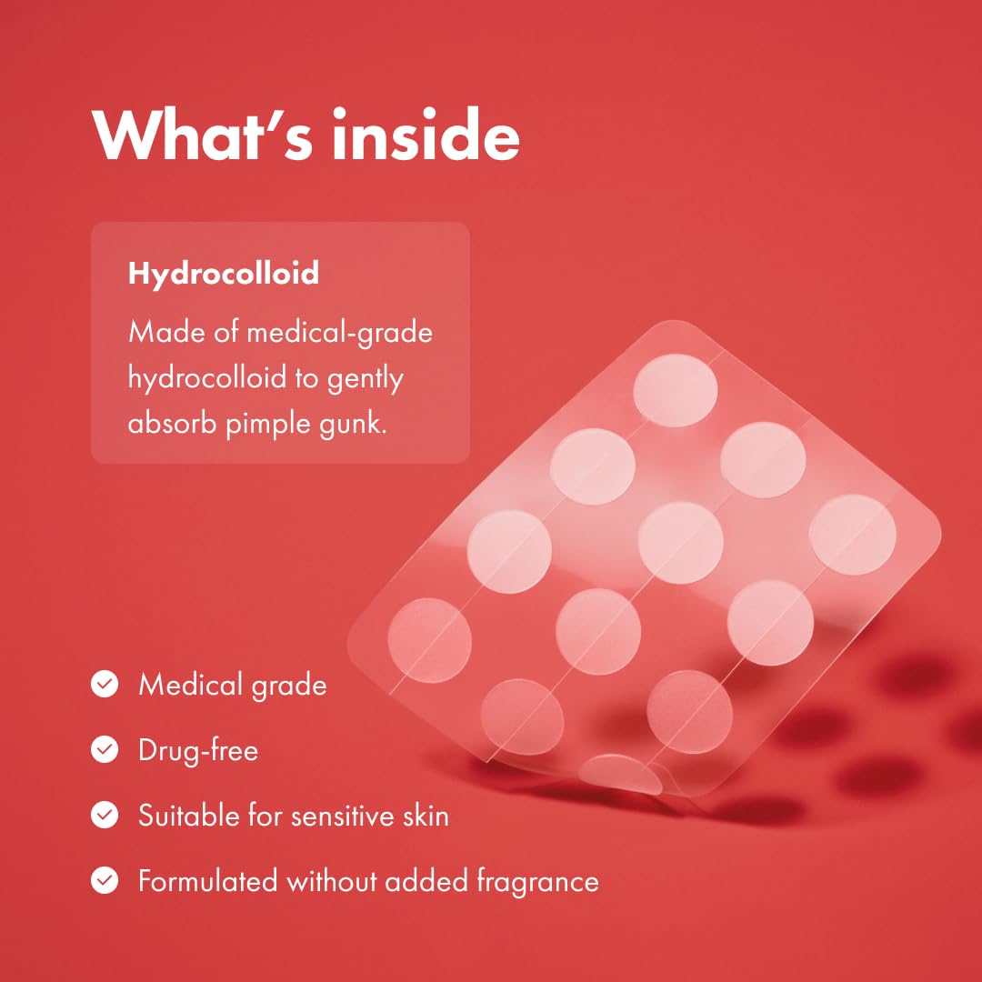 Mighty Patch Original Patch from Hero Cosmetics - #1 Hydrocolloid Acne Pimple Patches for Face, Shrinking Zits & Whiteheads in 1 Use, Nighttime Spot Pimple Stickers for Face, 36 Count