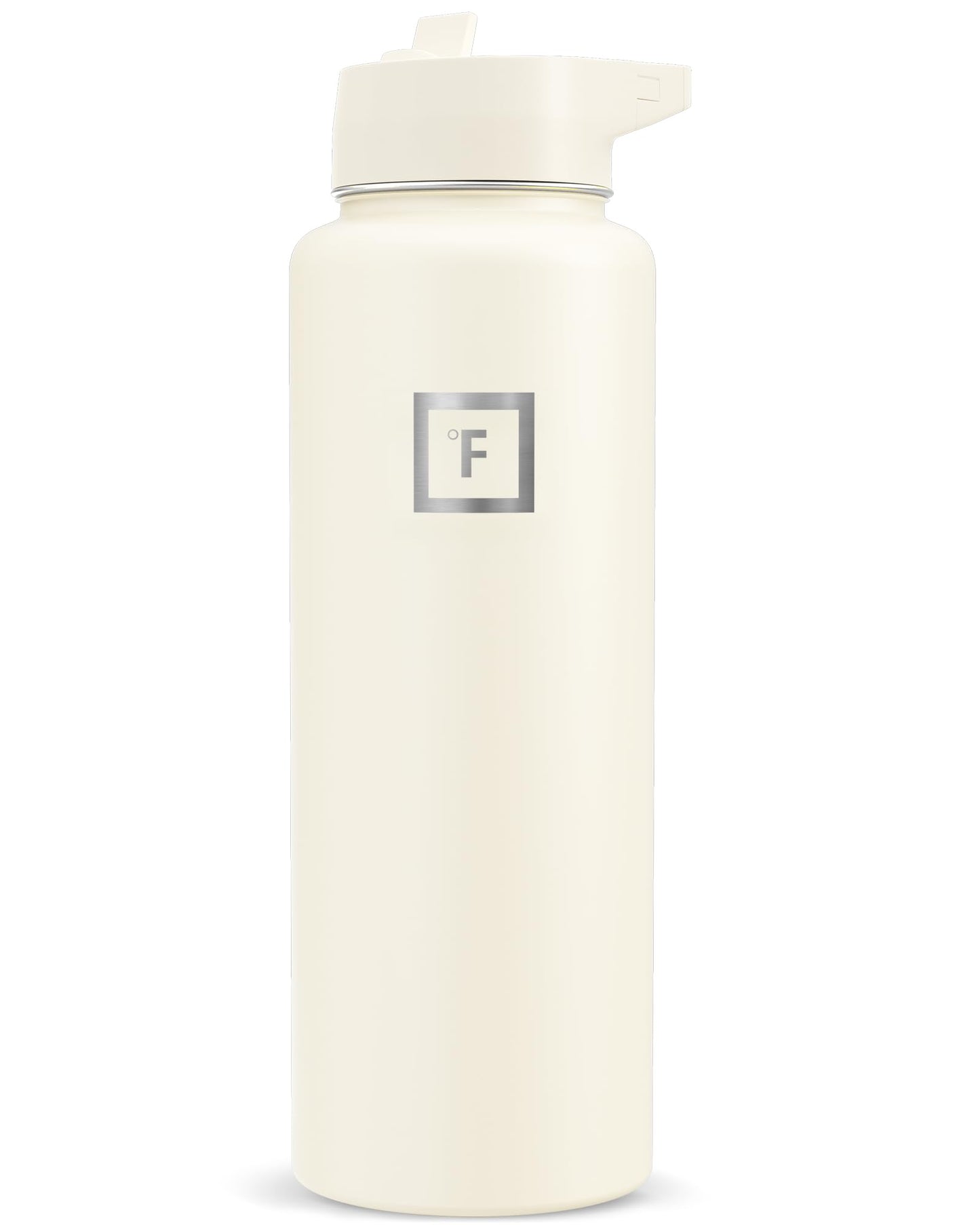 IRON °FLASK Camping & Hiking Hydration Flask with Straw, Wide Mouth Insulated Stainless Steel Sports Water Bottle - 40 oz Midnight Black