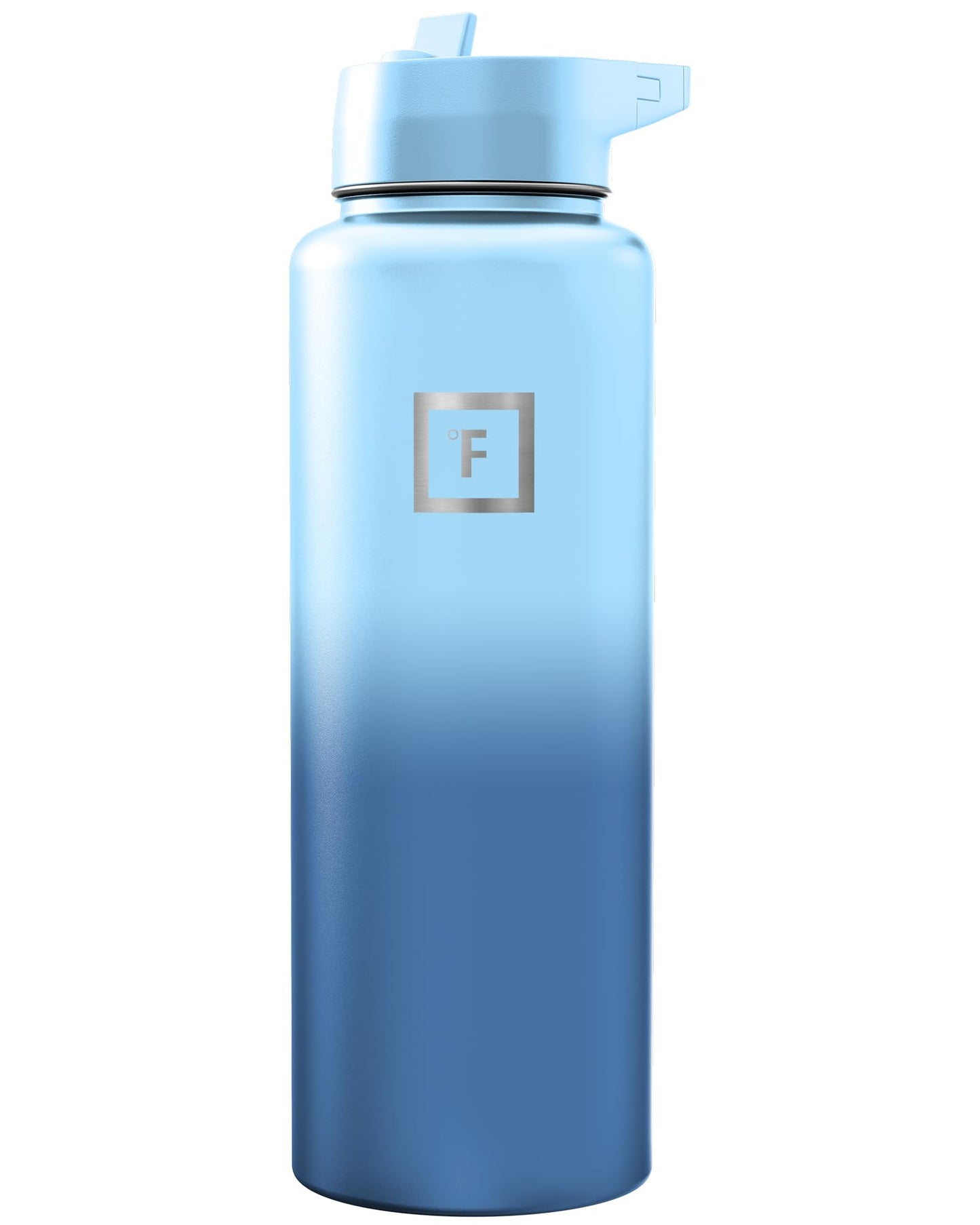 IRON °FLASK Camping & Hiking Hydration Flask with Straw, Wide Mouth Insulated Stainless Steel Sports Water Bottle - 40 oz Midnight Black