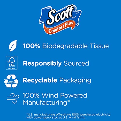 Scott ComfortPlus Toilet Paper, 48 Double Rolls, 231 Sheets per Roll, Septic-Safe, 1-Ply Toilet Tissue