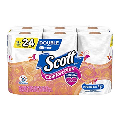 Scott ComfortPlus Toilet Paper, 48 Double Rolls, 231 Sheets per Roll, Septic-Safe, 1-Ply Toilet Tissue