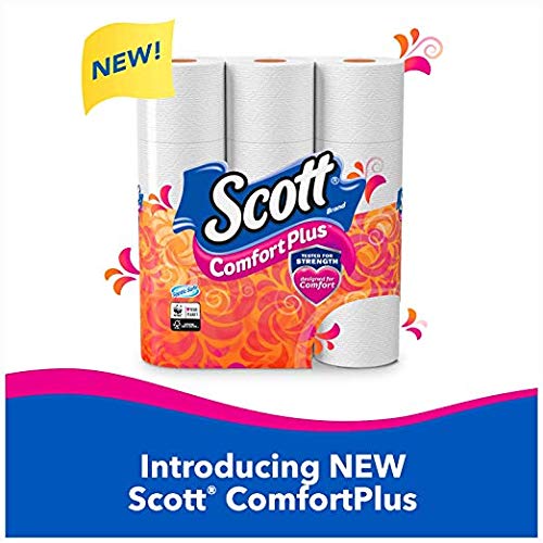 Scott ComfortPlus Toilet Paper, 48 Double Rolls, 231 Sheets per Roll, Septic-Safe, 1-Ply Toilet Tissue
