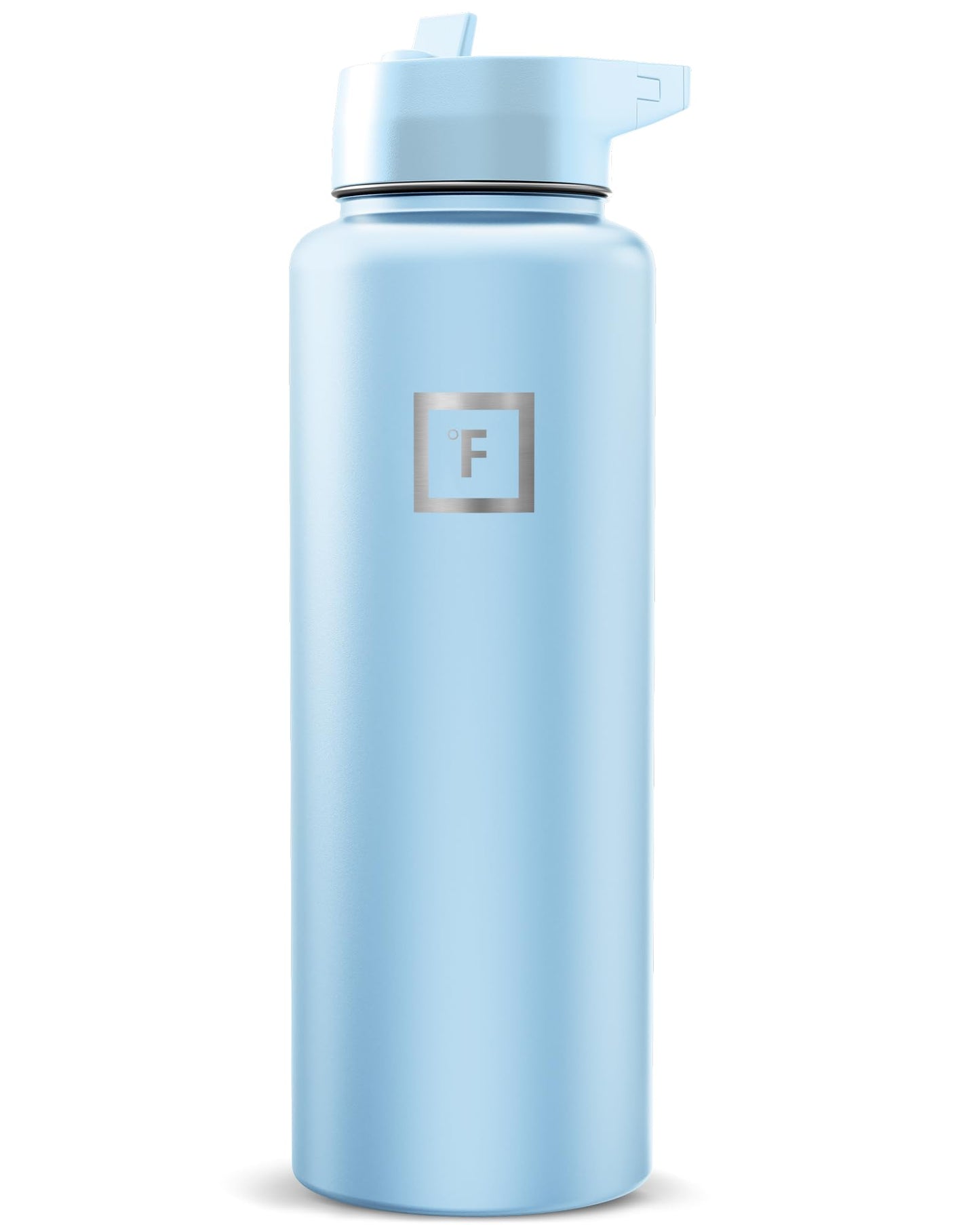 IRON °FLASK Camping & Hiking Hydration Flask with Straw, Wide Mouth Insulated Stainless Steel Sports Water Bottle - 40 oz Midnight Black