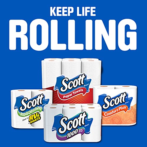 Scott ComfortPlus Toilet Paper, 48 Double Rolls, 231 Sheets per Roll, Septic-Safe, 1-Ply Toilet Tissue
