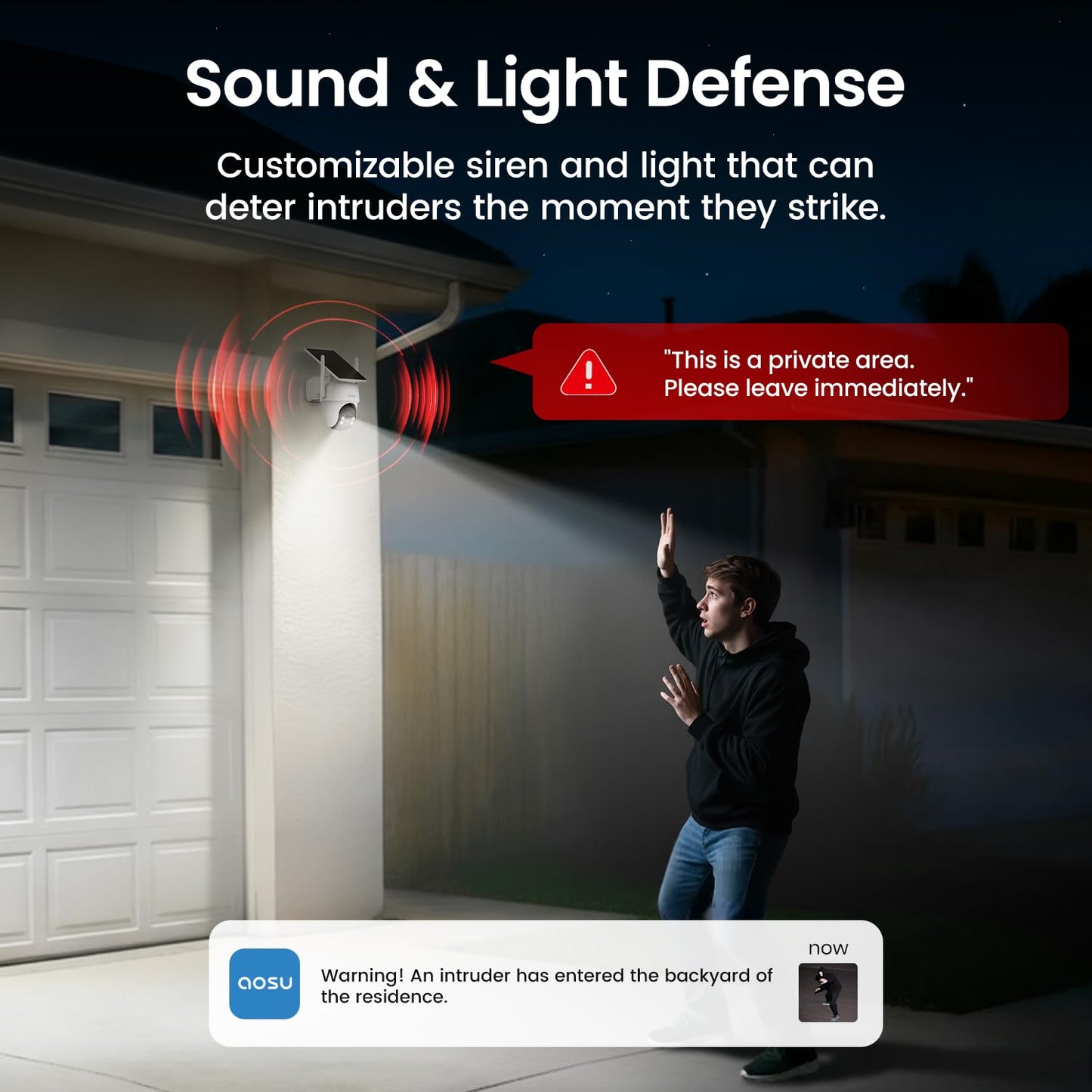 aosu Security Cameras Outdoor Wireless, 4 Cam-Kit, No Subscription, Solar-Powered, Home Security Cameras System with 360° Pan & Tilt, Auto Tracking, 2K Color Night Vision, Easy Setup, 2.4 & 5GHz WiFi