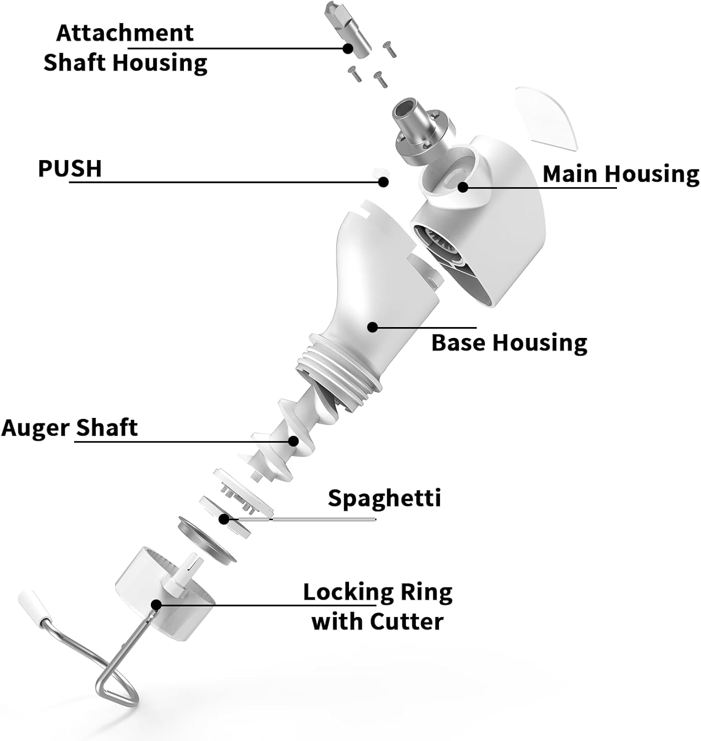 Gourmet Pasta Press Attachment for KitchenAid Stand Mixers, Pasta Maker Attachments with 7 Interchangeable Pasta Plates, Kitchen aid Pasta Attachment for Spaghetti Bucatini Fusilli l Macaroni