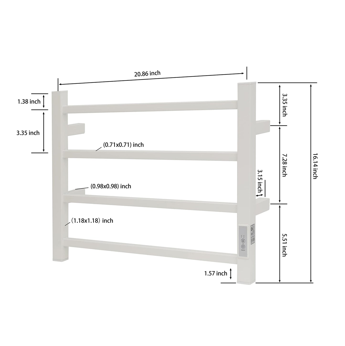 KEG Smart WiFi Towel Warmer Wall Mounted with Built-in Timer and Temperature Adjust Control, 4 Bars Electric Stainless Steel Heated Towel Racks for Bathroom Matte Black