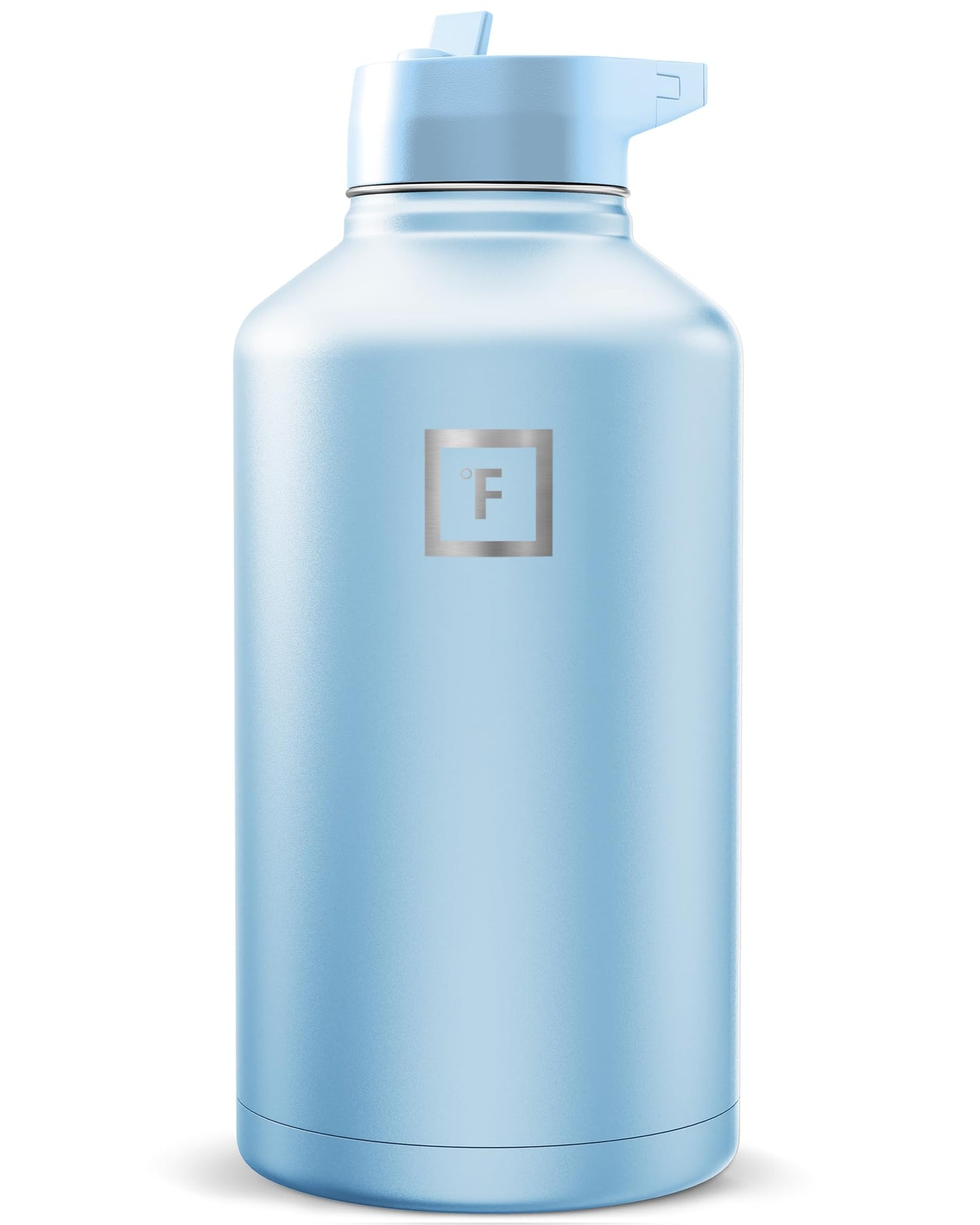 IRON °FLASK Camping & Hiking Hydration Flask with Straw, Wide Mouth Insulated Stainless Steel Sports Water Bottle - 40 oz Midnight Black