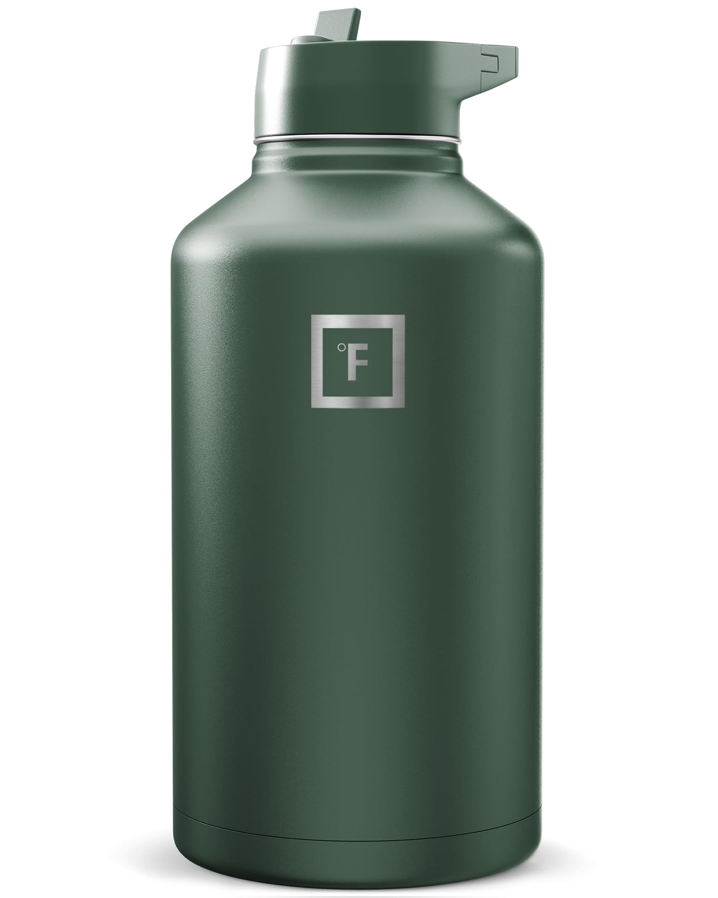 IRON °FLASK Camping & Hiking Hydration Flask with Straw, Wide Mouth Insulated Stainless Steel Sports Water Bottle - 40 oz Midnight Black