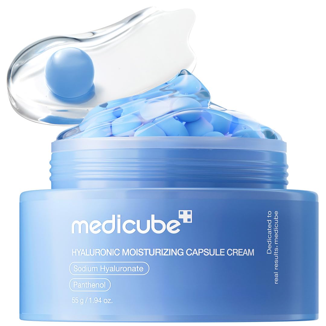 medicube Capsule Cream with Deep Vitamin C | Liposome Vitamin C Golden Capsule for Radiance & Firm-Looking Skin | Hydrating Glow Gel Texture | Korean Skincare, 1.94 oz