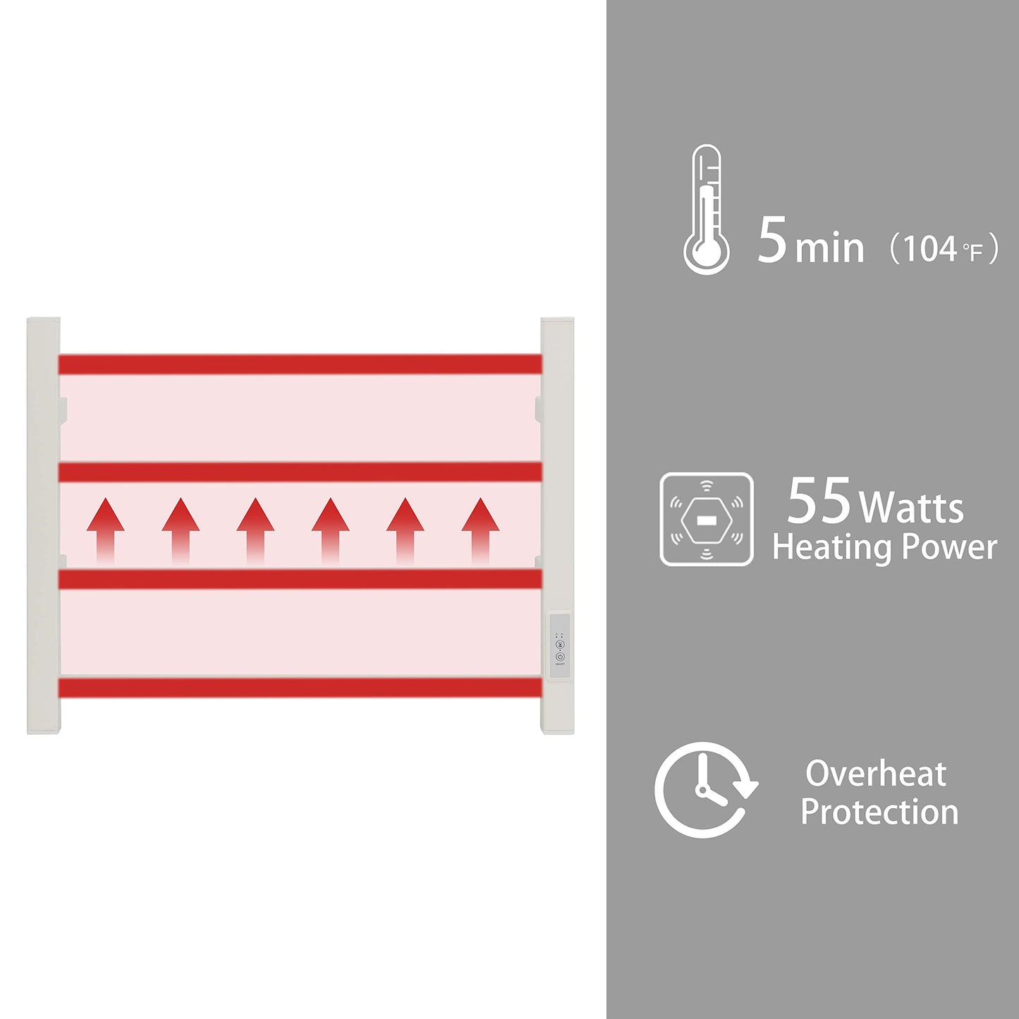 KEG Smart WiFi Towel Warmer Wall Mounted with Built-in Timer and Temperature Adjust Control, 4 Bars Electric Stainless Steel Heated Towel Racks for Bathroom Matte Black