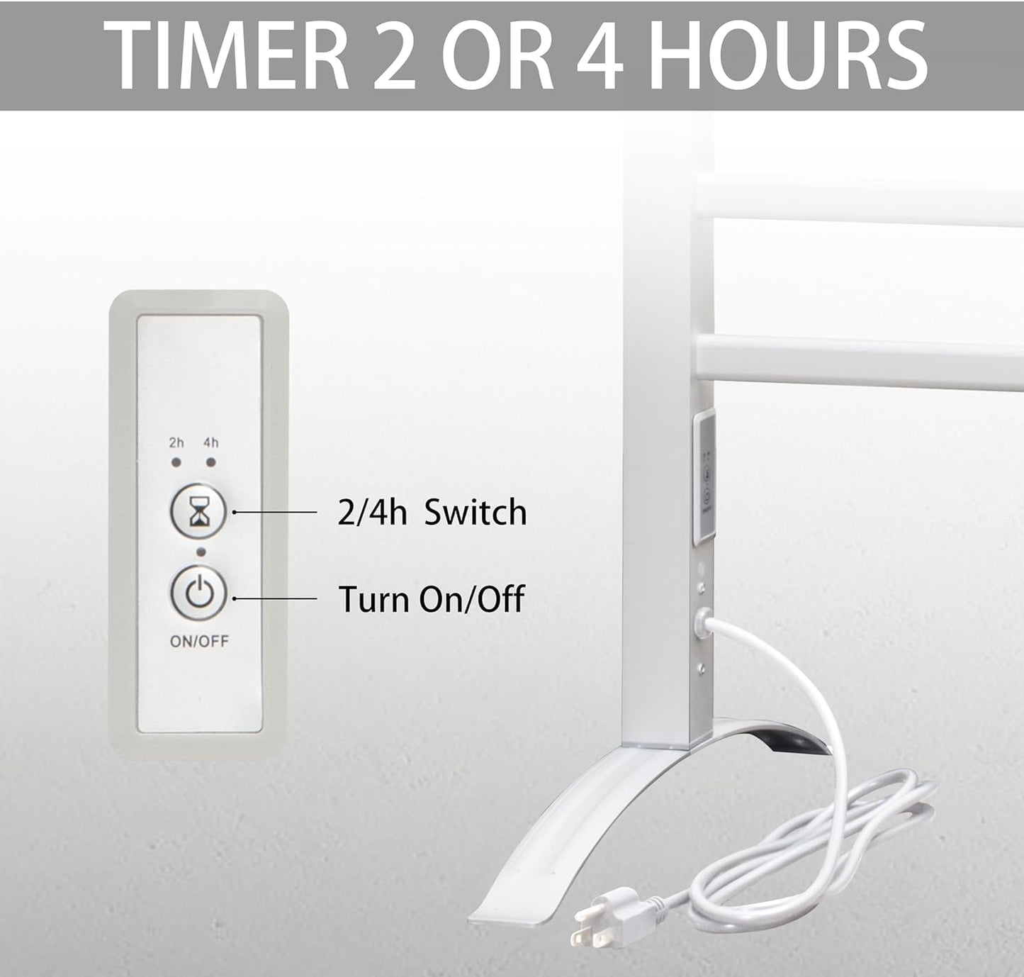 KEG Smart WiFi Towel Warmer Wall Mounted with Built-in Timer and Temperature Adjust Control, 4 Bars Electric Stainless Steel Heated Towel Racks for Bathroom Matte Black