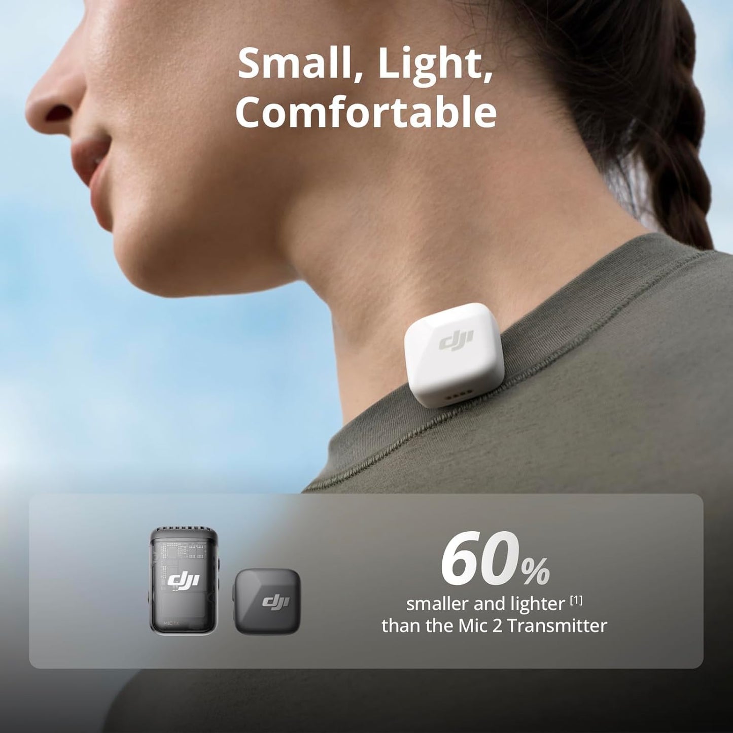 DJI Mic Mini (2 TX + 1 RX + Charging Case), Wireless Lavalier Microphone for iPhone/Camera/Android, Ultralight, Detail-Rich Audio, 48h Use, Noise Cancelling, Automatic Limiting, Vlog, Streaming