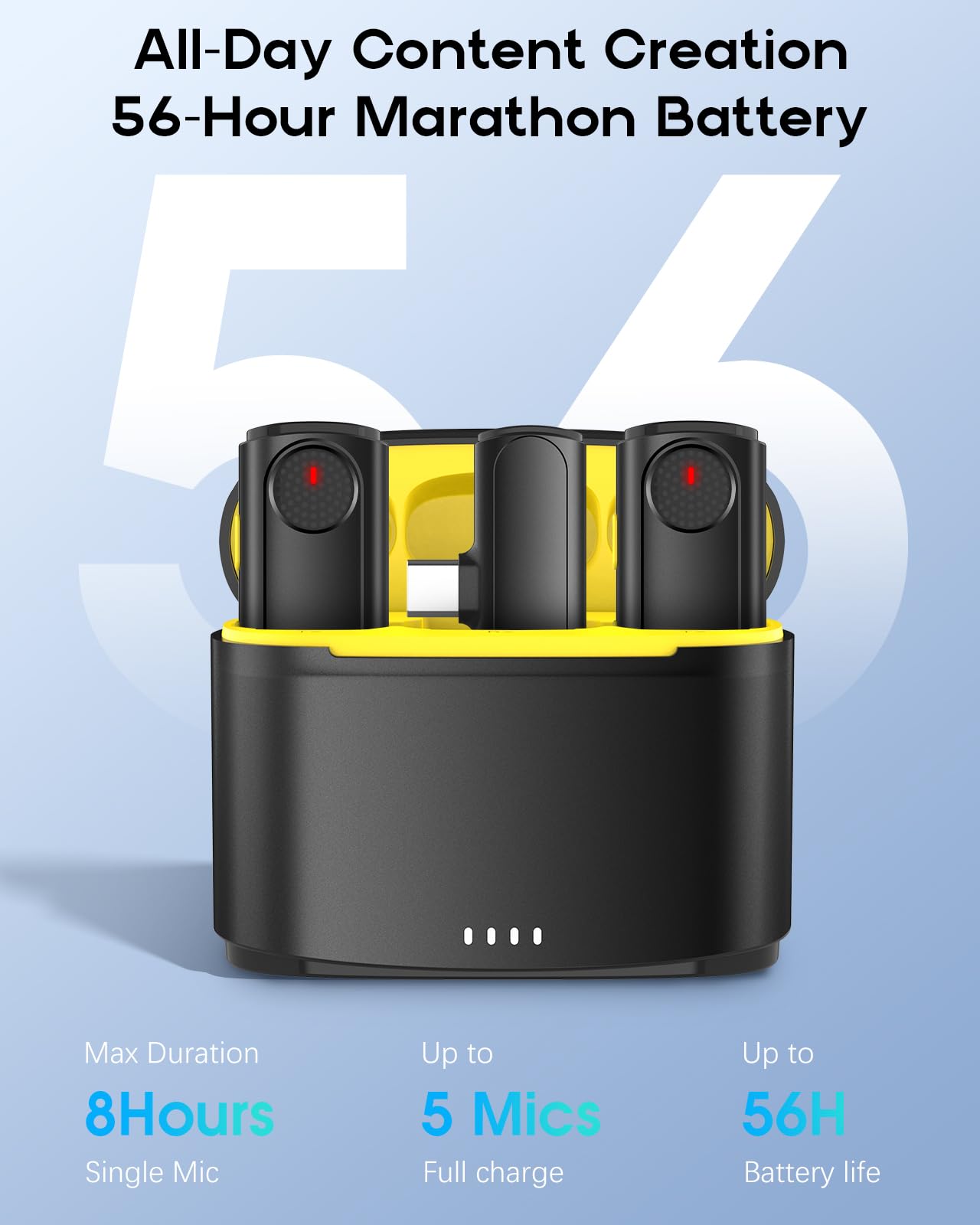 Wireless Mini Microphone for iPhone - 2 Pack Lavalier Bluetooth Microphone for Video Recording, 2 in 1 Noise Reduction Lapel Mic for Ipad, Android,Clip-on Mini Mic for Content Creators Podcast