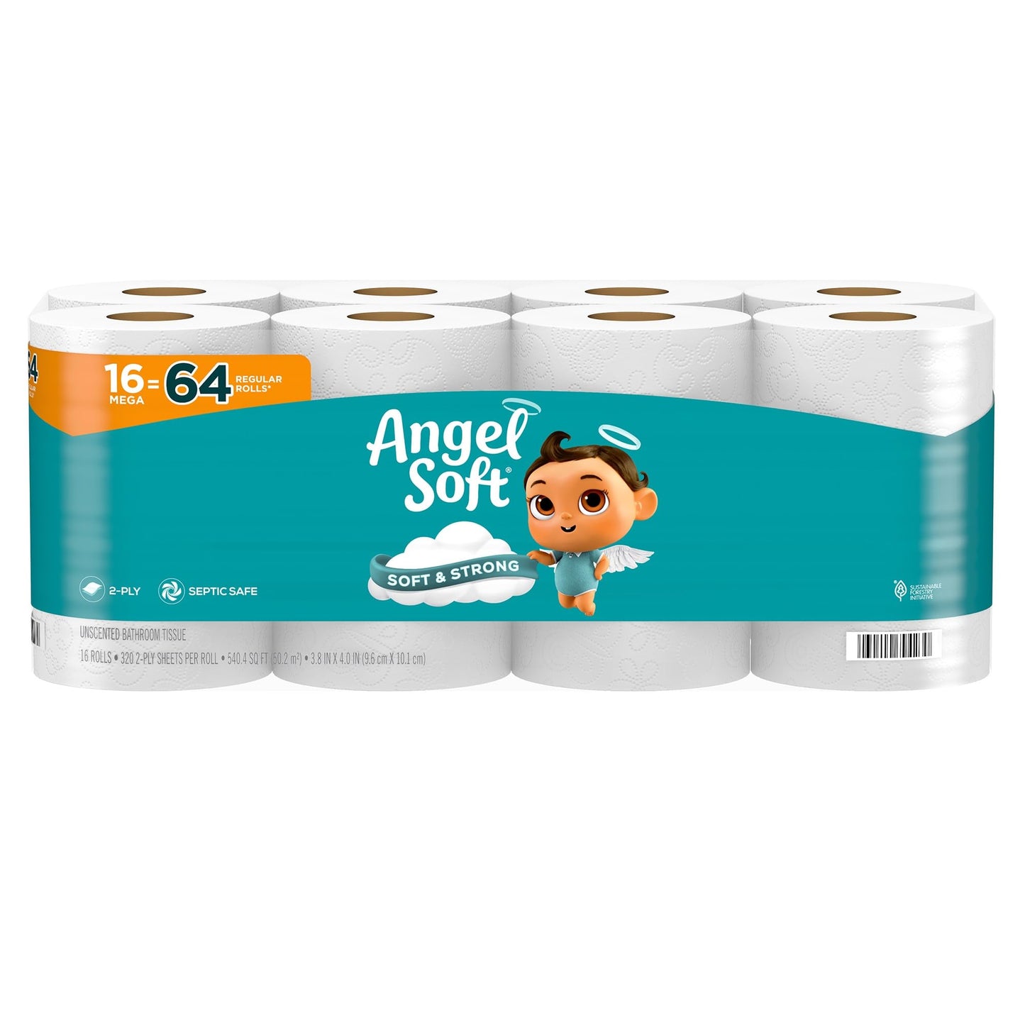 Angel Soft Toilet Paper, 18 Mega Rolls = 72 Regular Rolls, Soft and Strong Toilet Tissue