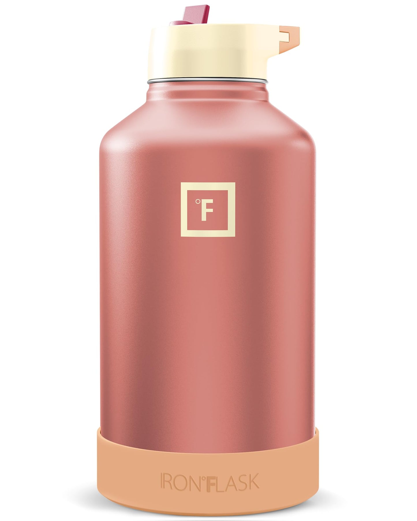 IRON °FLASK Camping & Hiking Hydration Flask with Straw, Wide Mouth Insulated Stainless Steel Sports Water Bottle - 40 oz Midnight Black