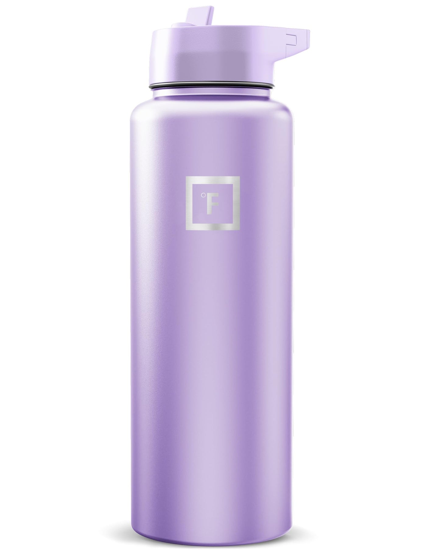 IRON °FLASK Camping & Hiking Hydration Flask with Straw, Wide Mouth Insulated Stainless Steel Sports Water Bottle - 40 oz Midnight Black