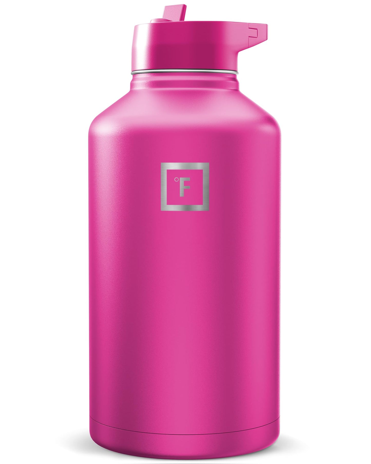 IRON °FLASK Camping & Hiking Hydration Flask with Straw, Wide Mouth Insulated Stainless Steel Sports Water Bottle - 40 oz Midnight Black