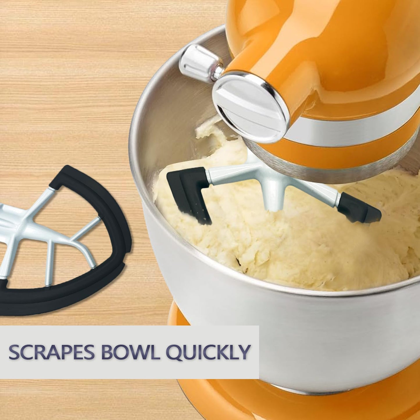 Flex Edge Beater for KitchenAid 4.5/5 QT Tilt Head Stand Mixer Kitchen Aid Mixer Accessory,With Silicone Edges For Kitchen Aid Accessories and Attachments