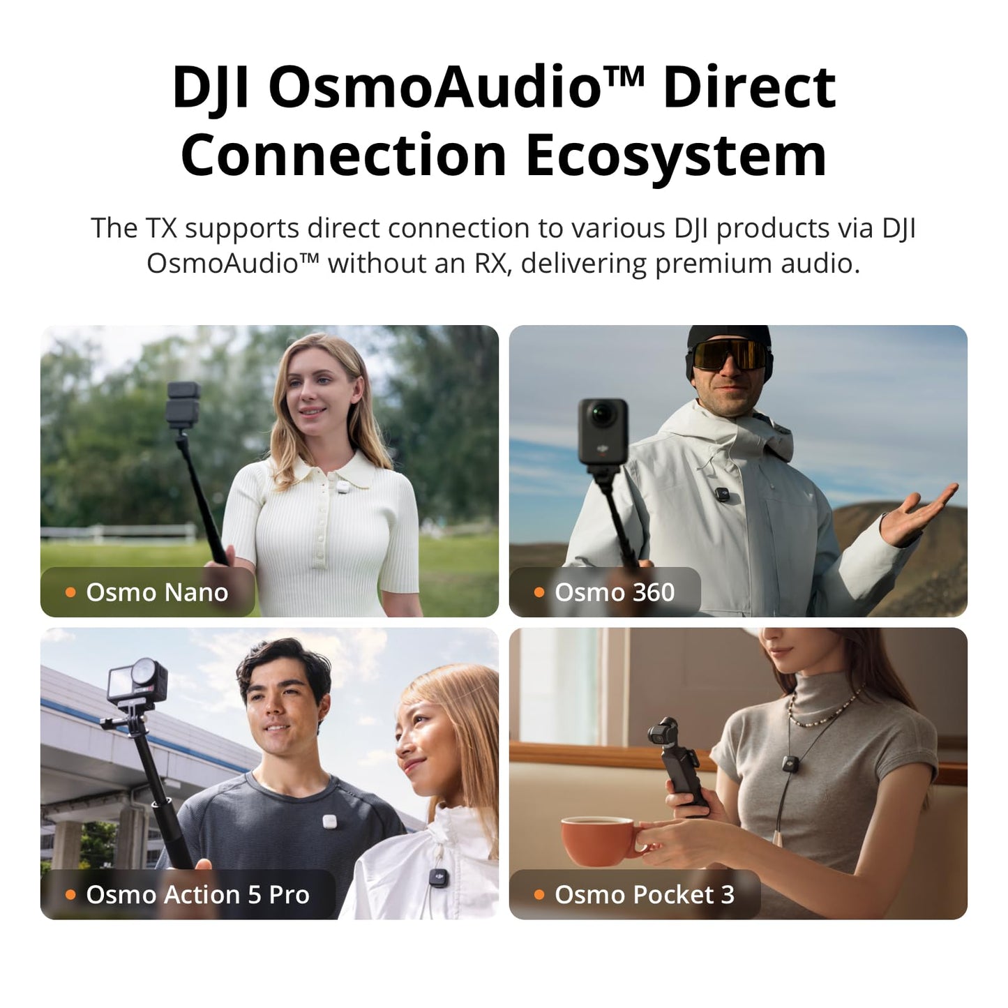 DJI Mic Mini (2 TX + 1 RX + Charging Case), Wireless Lavalier Microphone for iPhone/Camera/Android, Ultralight, Detail-Rich Audio, 48h Use, Noise Cancelling, Automatic Limiting, Vlog, Streaming