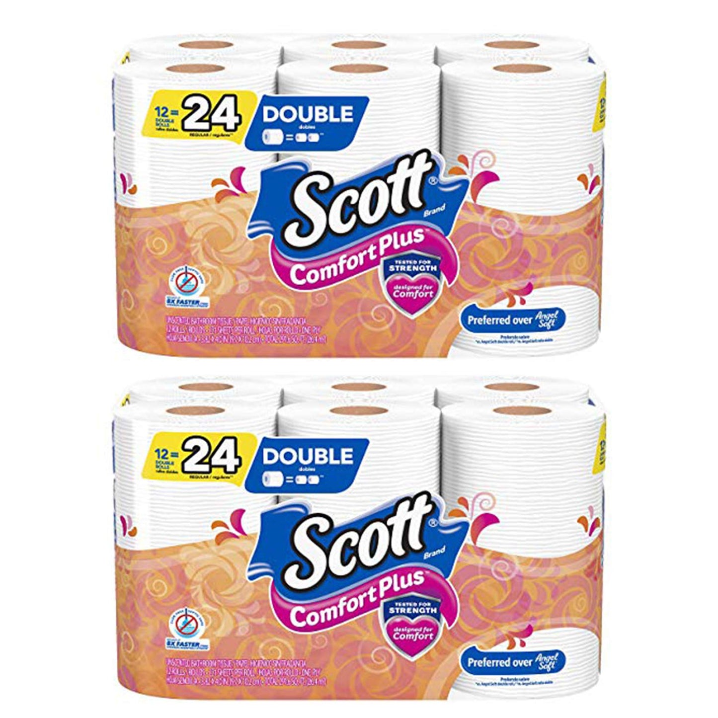 Scott ComfortPlus Toilet Paper, 48 Double Rolls, 231 Sheets per Roll, Septic-Safe, 1-Ply Toilet Tissue