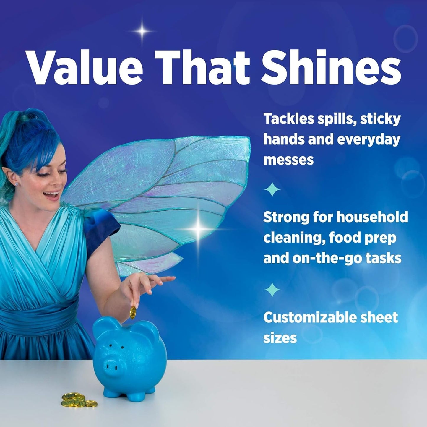 Sparkle Pick-A-Size Paper Towels, 6 Double Rolls (660 Sheets Total) - Strong 2-Ply Towels for Kitchen Cleanup and Everyday Messes