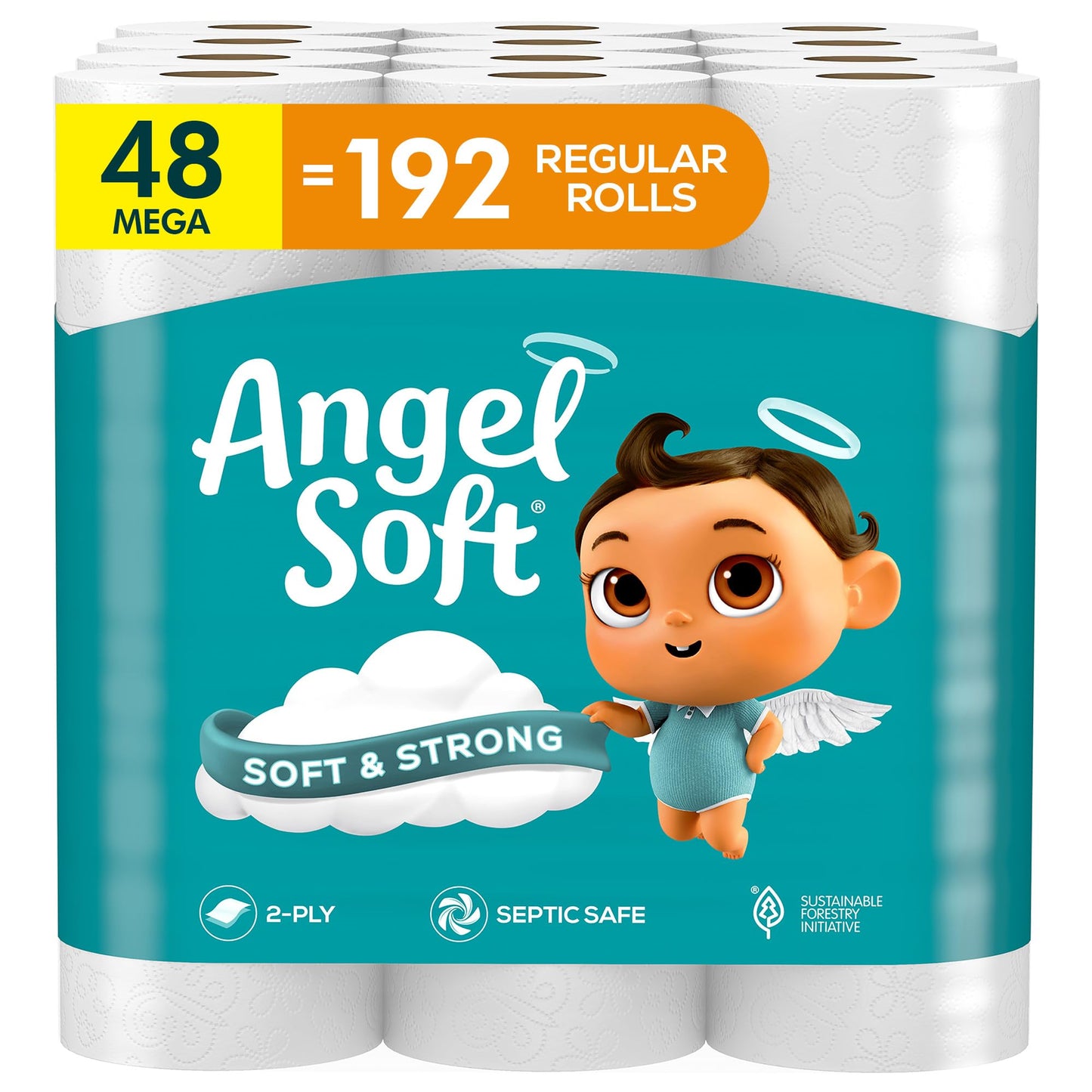 Angel Soft Toilet Paper, 18 Mega Rolls = 72 Regular Rolls, Soft and Strong Toilet Tissue