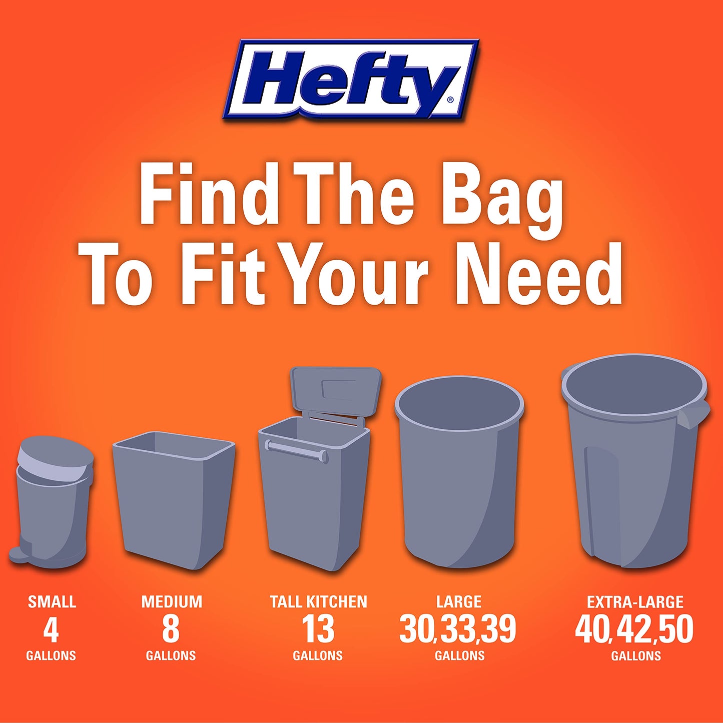 Hefty Ultra Strong Tall Kitchen Trash Bags, Citrus Twist Scent, 13 Gallon, 80 Count
