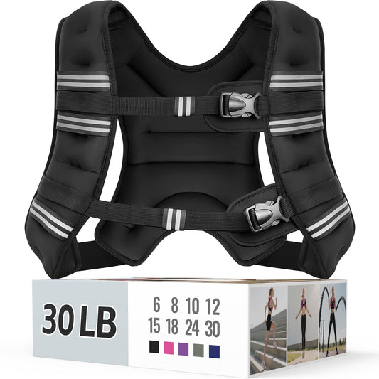 Weighted Vest for Women & Men with Reflective Stripe and Adjustable Buckle, Comfortable & Durable Rucking Vest for Walking, Running & Strength Training