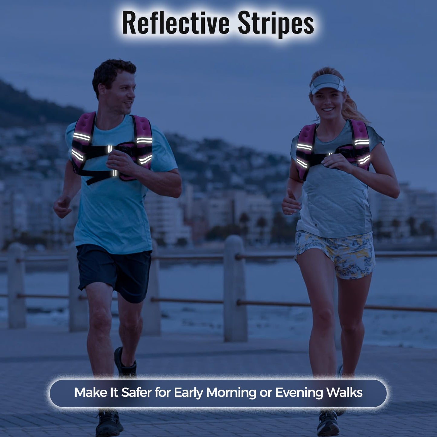 Weighted Vest for Women & Men with Reflective Stripe and Adjustable Buckle, Comfortable & Durable Rucking Vest for Walking, Running & Strength Training