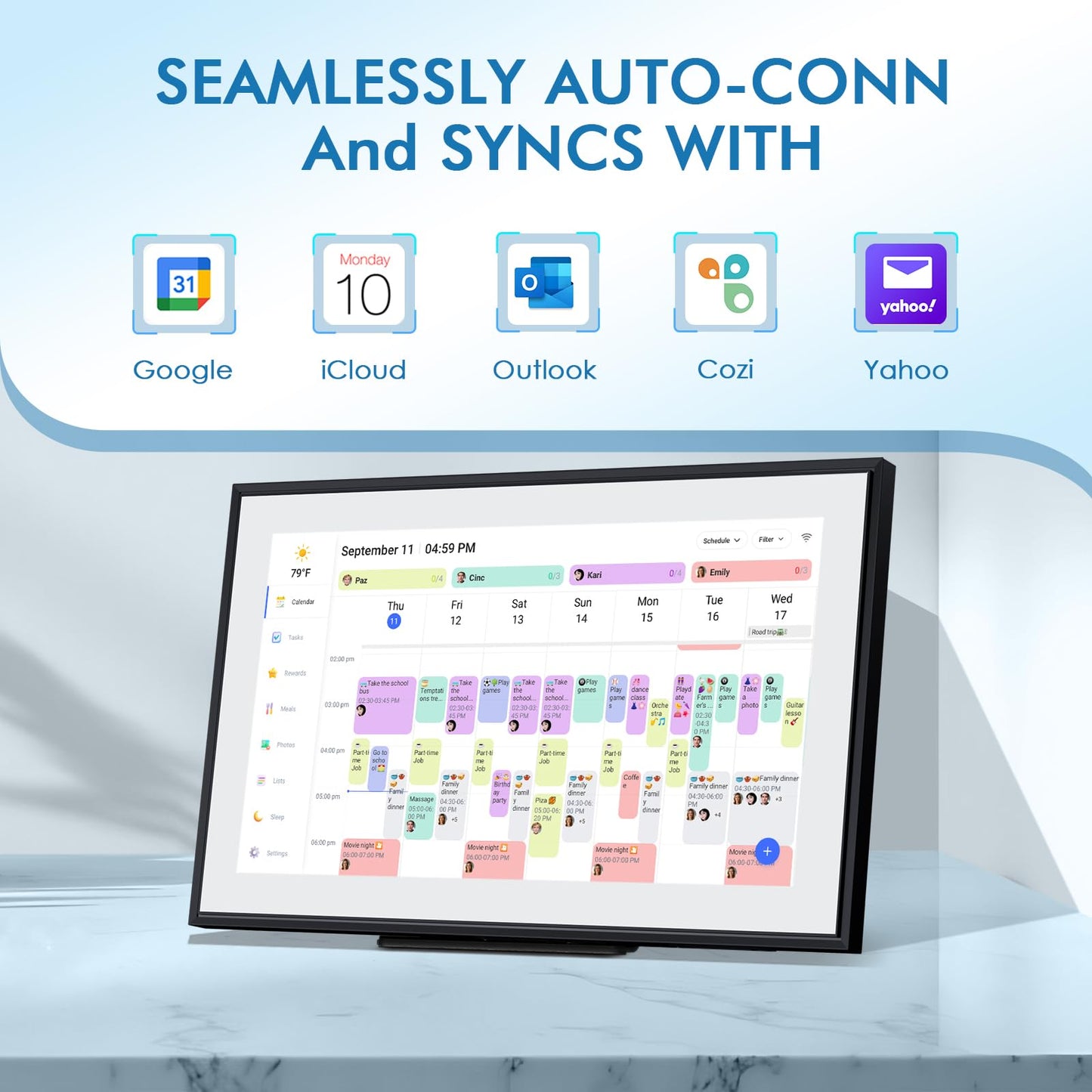 Calendar Digital 10.1 Inch, Digital Frame Combined Smart Touch Screen Electronic Wall Planner Family Organizer Chore for Family Schedules Gift for Mother Mom Women Grandpa
