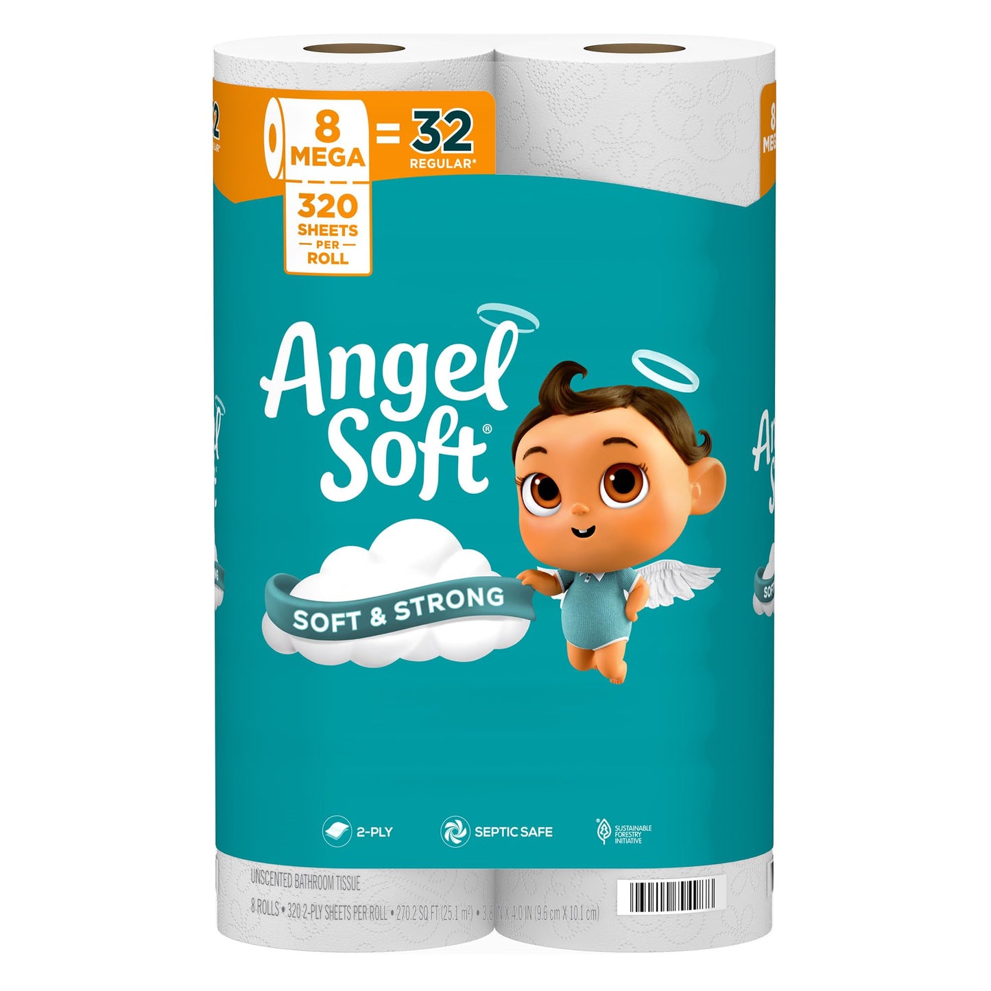 Angel Soft Toilet Paper, 18 Mega Rolls = 72 Regular Rolls, Soft and Strong Toilet Tissue