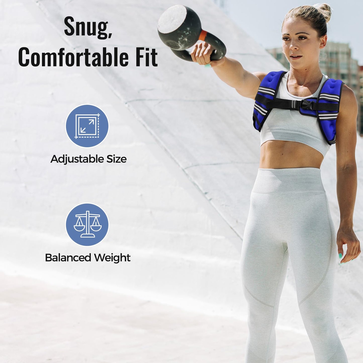 Weighted Vest for Women & Men with Reflective Stripe and Adjustable Buckle, Comfortable & Durable Rucking Vest for Walking, Running & Strength Training