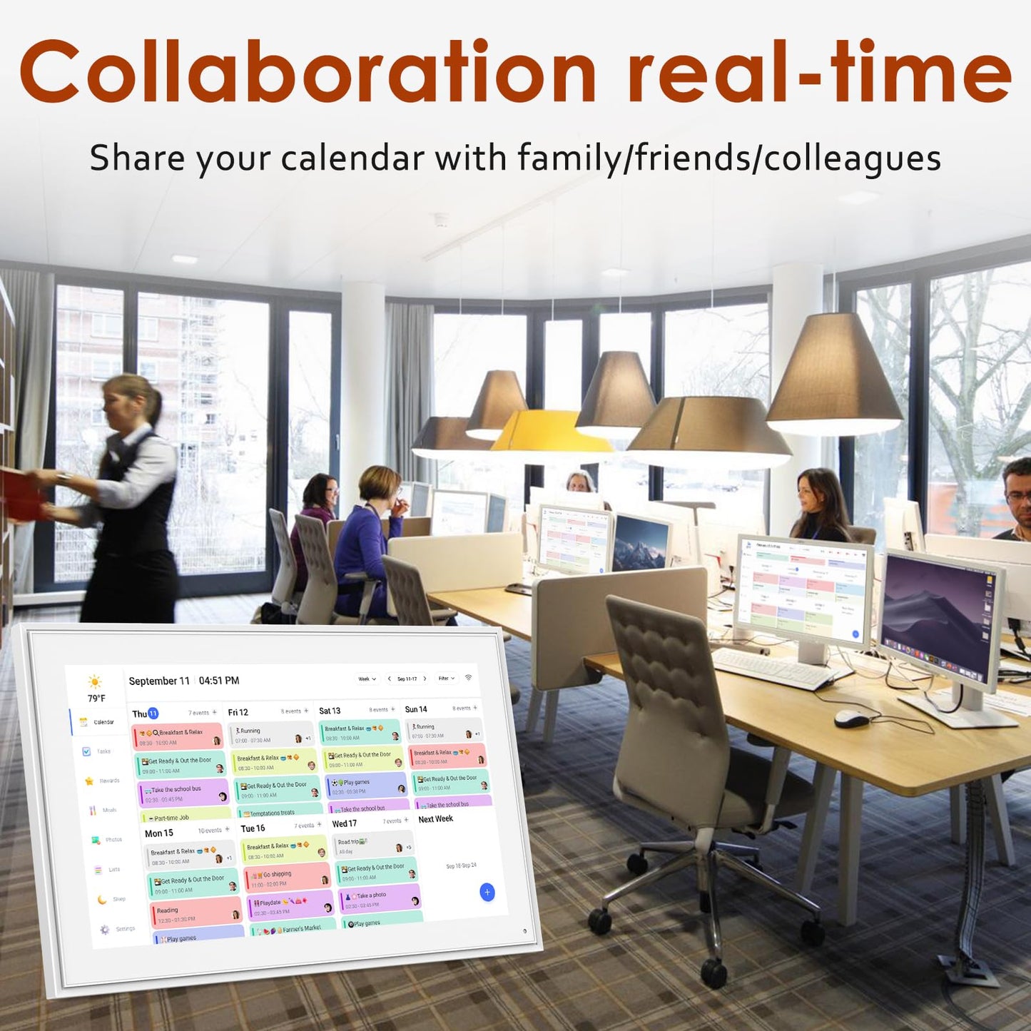 Calendar Digital 10.1 Inch, Digital Frame Combined Smart Touch Screen Electronic Wall Planner Family Organizer Chore for Family Schedules Gift for Mother Mom Women Grandpa