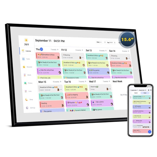 Calendar Digital 10.1 Inch, Digital Frame Combined Smart Touch Screen Electronic Wall Planner Family Organizer Chore for Family Schedules Gift for Mother Mom Women Grandpa