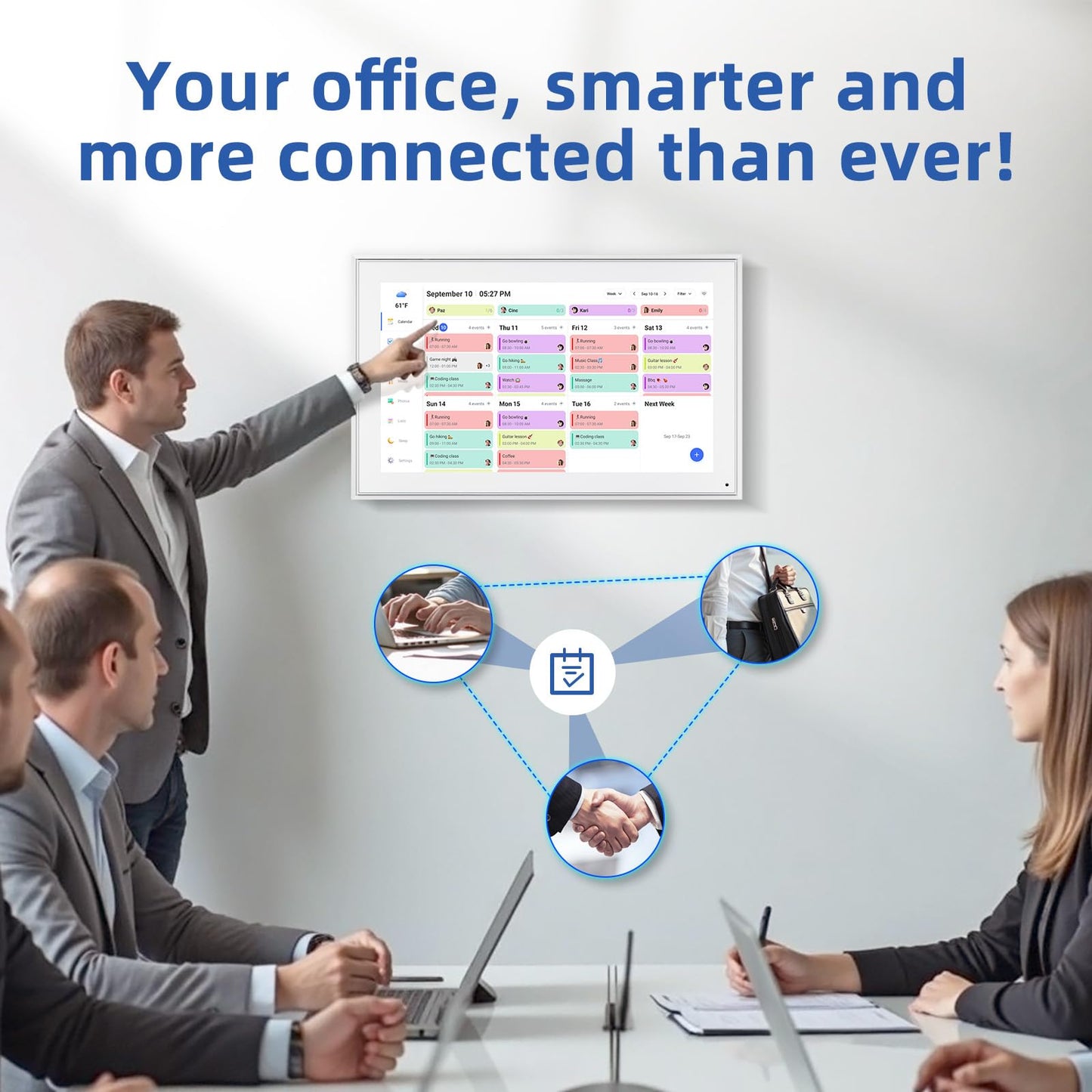 Calendar Digital 10.1 Inch, Digital Frame Combined Smart Touch Screen Electronic Wall Planner Family Organizer Chore for Family Schedules Gift for Mother Mom Women Grandpa