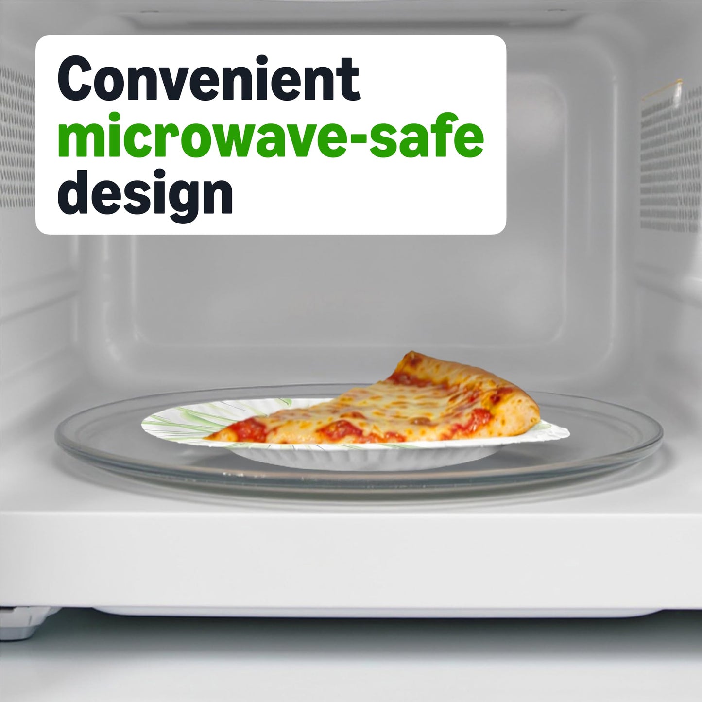 Amazon Basics Everyday Disposable Paper Plates, 8.62 Inch, Microwave-Safe, Cut Resistant, Soak-Proof, 100 Count, Packaging May Vary