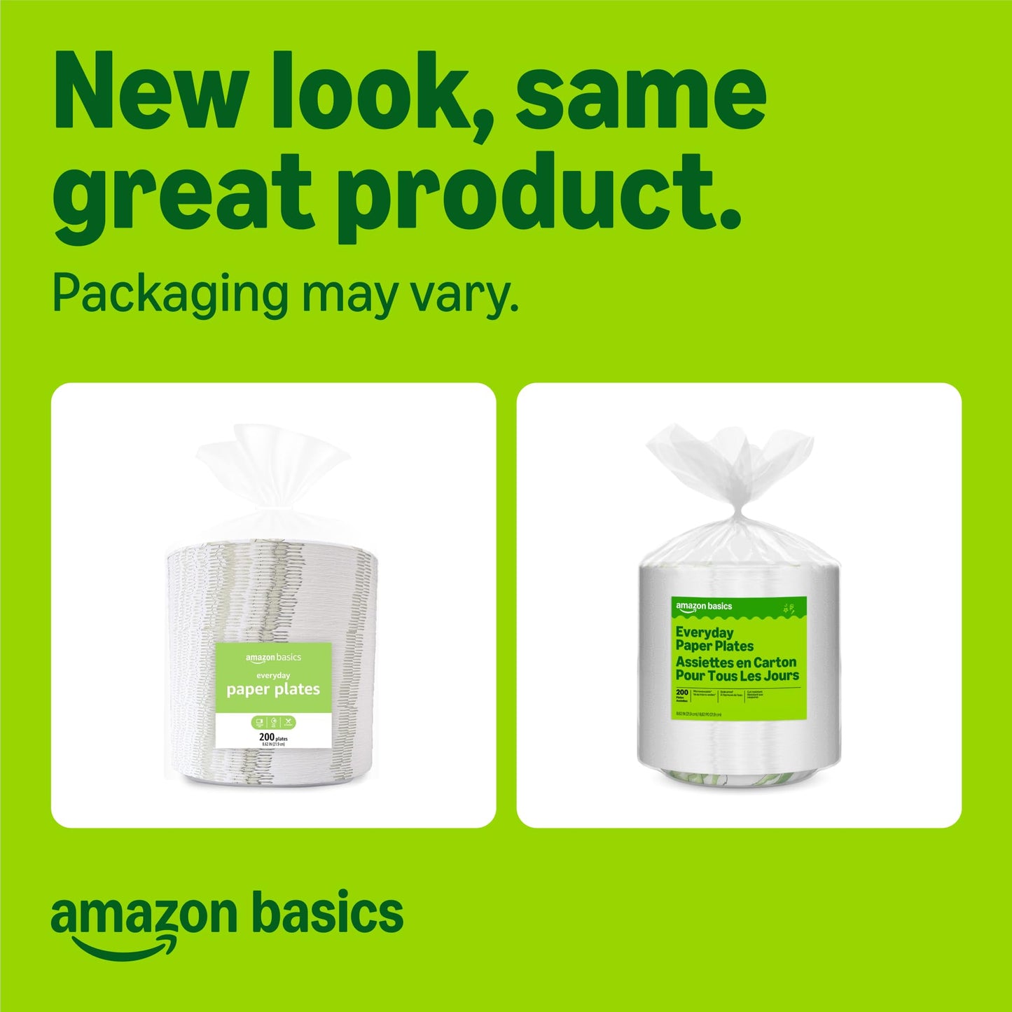 Amazon Basics Everyday Disposable Paper Plates, 8.62 Inch, Microwave-Safe, Cut Resistant, Soak-Proof, 100 Count, Packaging May Vary